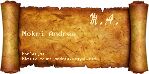 Mokri Andrea névjegykártya